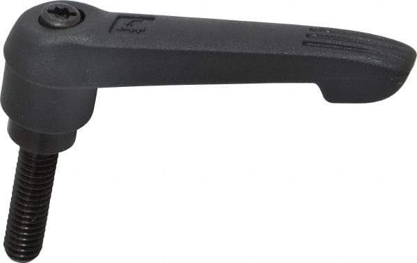 KIPP - 5/16-18, 0.71" Hub Diam, Glass Fiber (Steel Components) Threaded Stud Adjustable Clamping Lever - 1.18" Stud Length, 2.95" OAL, 1.63" High - Apex Tool & Supply