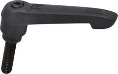 KIPP - 5/16-18, 0.71" Hub Diam, Glass Fiber (Steel Components) Threaded Stud Adjustable Clamping Lever - 1.18" Stud Length, 2.95" OAL, 1.63" High - Apex Tool & Supply