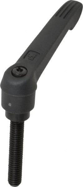 KIPP - 5/16-18, 0.71" Hub Diam, Glass Fiber (Steel Components) Threaded Stud Adjustable Clamping Lever - 1.77" Stud Length, 2.95" OAL, 1.63" High - Apex Tool & Supply