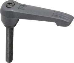 KIPP - 5/16-18, 0.71" Hub Diam, Glass Fiber (Steel Components) Threaded Stud Adjustable Clamping Lever - 2.36" Stud Length, 2.95" OAL, 1.63" High - Apex Tool & Supply