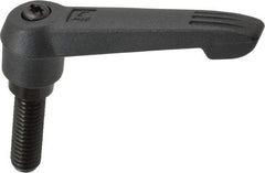 KIPP - 3/8-16, 0.71" Hub Diam, Glass Fiber (Steel Components) Threaded Stud Adjustable Clamping Lever - 1.18" Stud Length, 2.95" OAL, 1.63" High - Apex Tool & Supply