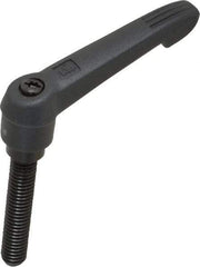 KIPP - 3/8-16, 0.71" Hub Diam, Glass Fiber (Steel Components) Threaded Stud Adjustable Clamping Lever - 1.97" Stud Length, 2.95" OAL, 1.63" High - Apex Tool & Supply