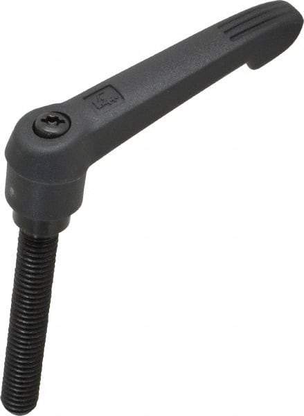 KIPP - 3/8-16, 0.71" Hub Diam, Glass Fiber (Steel Components) Threaded Stud Adjustable Clamping Lever - 2.36" Stud Length, 2.95" OAL, 1.63" High - Apex Tool & Supply
