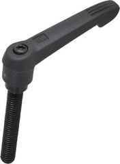 KIPP - 3/8-16, 0.71" Hub Diam, Glass Fiber (Steel Components) Threaded Stud Adjustable Clamping Lever - 2.36" Stud Length, 2.95" OAL, 1.63" High - Apex Tool & Supply