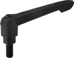 KIPP - 3/8-16, 0.85" Hub Diam, Glass Fiber (Steel Components) Threaded Stud Adjustable Clamping Lever - 0.79" Stud Length, 3.6" OAL, 2.11" High - Apex Tool & Supply