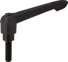KIPP - 3/8-16, 0.85" Hub Diam, Glass Fiber (Steel Components) Threaded Stud Adjustable Clamping Lever - 1.18" Stud Length, 3.6" OAL, 2.11" High - Apex Tool & Supply