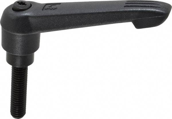 KIPP - 3/8-16, 0.85" Hub Diam, Glass Fiber (Steel Components) Threaded Stud Adjustable Clamping Lever - 1.57" Stud Length, 3.6" OAL, 2.11" High - Apex Tool & Supply