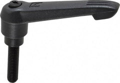 KIPP - 3/8-16, 0.85" Hub Diam, Glass Fiber (Steel Components) Threaded Stud Adjustable Clamping Lever - 1.57" Stud Length, 3.6" OAL, 2.11" High - Apex Tool & Supply