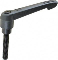 KIPP - 3/8-16, 0.85" Hub Diam, Glass Fiber (Steel Components) Threaded Stud Adjustable Clamping Lever - 1.97" Stud Length, 3.6" OAL, 2.11" High - Apex Tool & Supply