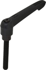 KIPP - 3/8-16, 0.85" Hub Diam, Glass Fiber (Steel Components) Threaded Stud Adjustable Clamping Lever - 2.36" Stud Length, 3.6" OAL, 2.11" High - Apex Tool & Supply