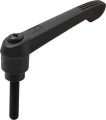 KIPP - 3/8-16, 1" Hub Diam, Glass Fiber (Steel Components) Threaded Stud Adjustable Clamping Lever - 1.77" Stud Length, 4.29" OAL, 2.4" High - Apex Tool & Supply