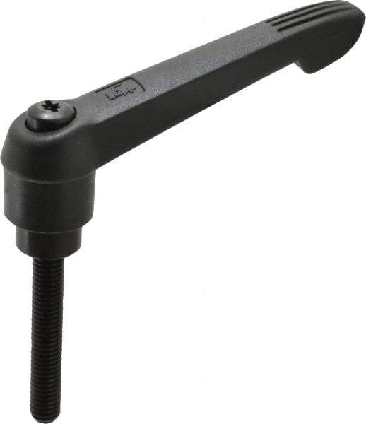 KIPP - 3/8-16, 1" Hub Diam, Glass Fiber (Steel Components) Threaded Stud Adjustable Clamping Lever - 2.36" Stud Length, 4.29" OAL, 2.4" High - Apex Tool & Supply