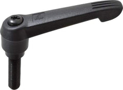 KIPP - 1/2-13, 1" Hub Diam, Glass Fiber (Steel Components) Threaded Stud Adjustable Clamping Lever - 1.97" Stud Length, 4.29" OAL, 2.4" High - Apex Tool & Supply