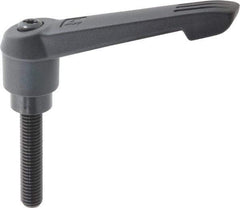 KIPP - 1/2-13, 1.18" Hub Diam, Glass Fiber (Steel Components) Threaded Stud Adjustable Clamping Lever - 2.36" Stud Length, 4.96" OAL, 2.83" High - Apex Tool & Supply