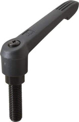 KIPP - 5/8-11, 1.18" Hub Diam, Glass Fiber (Steel Components) Threaded Stud Adjustable Clamping Lever - 1.97" Stud Length, 4.96" OAL, 2.83" High - Apex Tool & Supply