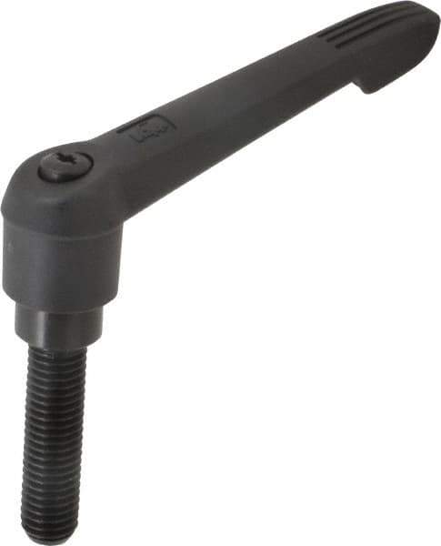KIPP - 5/8-11, 1.18" Hub Diam, Glass Fiber (Steel Components) Threaded Stud Adjustable Clamping Lever - 2.36" Stud Length, 4.96" OAL, 2.83" High - Apex Tool & Supply