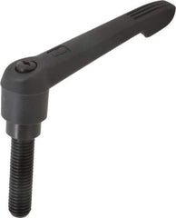 KIPP - 5/8-11, 1.18" Hub Diam, Glass Fiber (Steel Components) Threaded Stud Adjustable Clamping Lever - 2.36" Stud Length, 4.96" OAL, 2.83" High - Apex Tool & Supply