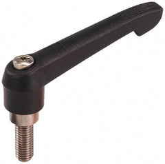 KIPP - 5/16-18, 0.71" Hub Diam, Glass Fiber (Stainless Steel Components) Threaded Stud Adjustable Clamping Lever - 1.97" Stud Length, 2.95" OAL, 1.63" High - Apex Tool & Supply