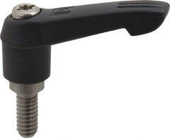 KIPP - 1/4-20, 0.51" Hub Diam, Glass Fiber (Stainless Steel Components) Threaded Stud Adjustable Clamping Lever - 0.59" Stud Length, 1.85" OAL, 1.18" High - Apex Tool & Supply