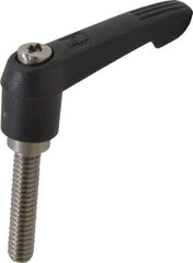 KIPP - 1/4-20, 0.51" Hub Diam, Glass Fiber (Stainless Steel Components) Threaded Stud Adjustable Clamping Lever - 1.18" Stud Length, 1.85" OAL, 1.18" High - Apex Tool & Supply