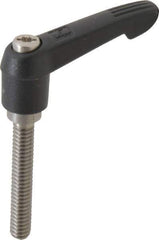 KIPP - 1/4-20, 0.51" Hub Diam, Glass Fiber (Stainless Steel Components) Threaded Stud Adjustable Clamping Lever - 1.57" Stud Length, 1.85" OAL, 1.18" High - Apex Tool & Supply
