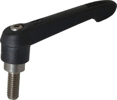 KIPP - 5/16-18, 0.71" Hub Diam, Glass Fiber (Stainless Steel Components) Threaded Stud Adjustable Clamping Lever - 0.79" Stud Length, 2.95" OAL, 1.63" High - Apex Tool & Supply