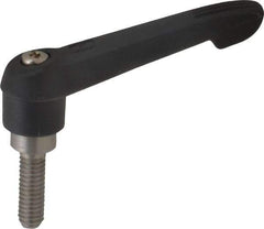 KIPP - 5/16-18, 0.71" Hub Diam, Glass Fiber (Stainless Steel Components) Threaded Stud Adjustable Clamping Lever - 0.98" Stud Length, 2.95" OAL, 1.63" High - Apex Tool & Supply