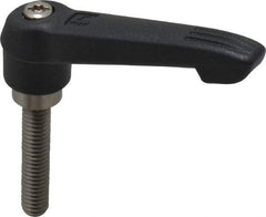 KIPP - 5/16-18, 0.71" Hub Diam, Glass Fiber (Stainless Steel Components) Threaded Stud Adjustable Clamping Lever - 1.57" Stud Length, 2.95" OAL, 1.63" High - Apex Tool & Supply