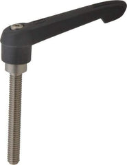 KIPP - 5/16-18, 0.71" Hub Diam, Glass Fiber (Stainless Steel Components) Threaded Stud Adjustable Clamping Lever - 2.36" Stud Length, 2.95" OAL, 1.63" High - Apex Tool & Supply