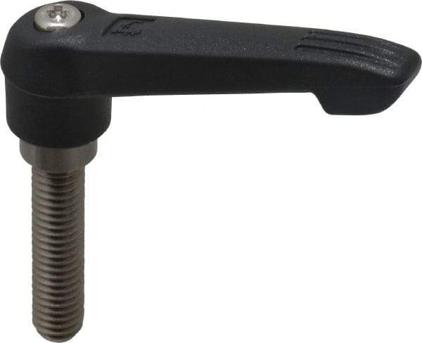 KIPP - 3/8-16, 0.71" Hub Diam, Glass Fiber (Stainless Steel Components) Threaded Stud Adjustable Clamping Lever - 1.57" Stud Length, 2.95" OAL, 1.63" High - Apex Tool & Supply