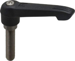 KIPP - 3/8-16, 0.71" Hub Diam, Glass Fiber (Stainless Steel Components) Threaded Stud Adjustable Clamping Lever - 1.57" Stud Length, 2.95" OAL, 1.63" High - Apex Tool & Supply