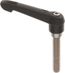 KIPP - 3/8-16, 0.71" Hub Diam, Glass Fiber (Stainless Steel Components) Threaded Stud Adjustable Clamping Lever - 1.97" Stud Length, 2.95" OAL, 1.63" High - Apex Tool & Supply