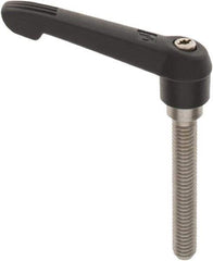 KIPP - 3/8-16, 0.71" Hub Diam, Glass Fiber (Stainless Steel Components) Threaded Stud Adjustable Clamping Lever - 2.36" Stud Length, 2.95" OAL, 1.63" High - Apex Tool & Supply