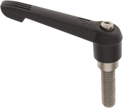KIPP - 5/8-11, 1.18" Hub Diam, Glass Fiber (Stainless Steel Components) Threaded Stud Adjustable Clamping Lever - 1.97" Stud Length, 4.96" OAL, 2.83" High - Apex Tool & Supply