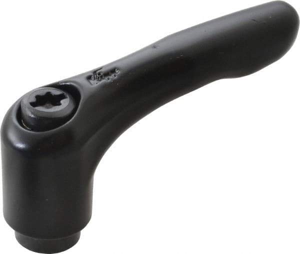 KIPP - #8-32, 0.51" Hub Diam, Zinc Die Cast (Steel Components) Tapped Adjustable Clamping Lever - 1.85" OAL, 1.22" High, 0.35" Hole Depth - Apex Tool & Supply