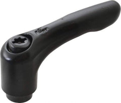 KIPP - #8-32, 0.51" Hub Diam, Zinc Die Cast (Steel Components) Tapped Adjustable Clamping Lever - 1.85" OAL, 1.22" High, 0.35" Hole Depth - Apex Tool & Supply