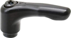 KIPP - 1/4-20, 0.51" Hub Diam, Zinc Die Cast (Steel Components) Tapped Adjustable Clamping Lever - 1.85" OAL, 1.22" High, 0.35" Hole Depth - Apex Tool & Supply