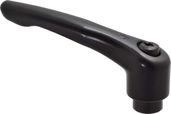 KIPP - 1/2-13, 1.06" Hub Diam, Zinc Die Cast (Steel Components) Tapped Adjustable Clamping Lever - 4.29" OAL, 2.48" High, 0.67" Hole Depth - Apex Tool & Supply