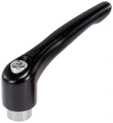 KIPP - #10-24, 0.51" Hub Diam, Zinc Die Cast (Stainless Steel Components) Tapped Adjustable Clamping Lever - 1.85" OAL, 1.22" High, 0.35" Hole Depth - Apex Tool & Supply