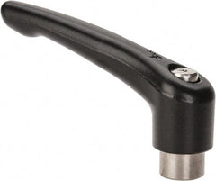 KIPP - 5/16-18, 0.83" Hub Diam, Zinc Die Cast (Stainless Steel Components) Tapped Adjustable Clamping Lever - 3.58" OAL, 2.15" High, 0.55" Hole Depth - Apex Tool & Supply