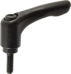 KIPP - #10-24, 0.55" Hub Diam, Zinc Die Cast (Steel Components) Threaded Stud Adjustable Clamping Lever - 0.59" Stud Length, 1.85" OAL, 1.22" High - Apex Tool & Supply
