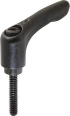 KIPP - #10-24, 0.55" Hub Diam, Zinc Die Cast (Steel Components) Threaded Stud Adjustable Clamping Lever - 0.98" Stud Length, 1.85" OAL, 1.22" High - Apex Tool & Supply