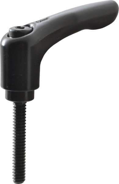 KIPP - #10-24, 0.55" Hub Diam, Zinc Die Cast (Steel Components) Threaded Stud Adjustable Clamping Lever - 1.18" Stud Length, 1.85" OAL, 1.22" High - Apex Tool & Supply