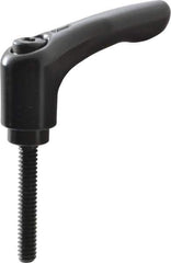 KIPP - #10-24, 0.55" Hub Diam, Zinc Die Cast (Steel Components) Threaded Stud Adjustable Clamping Lever - 1.18" Stud Length, 1.85" OAL, 1.22" High - Apex Tool & Supply