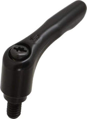 KIPP - 1/4-20, 0.55" Hub Diam, Zinc Die Cast (Steel Components) Threaded Stud Adjustable Clamping Lever - 0.39" Stud Length, 1.85" OAL, 1.22" High - Apex Tool & Supply