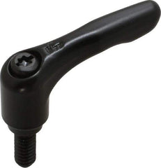 KIPP - 1/4-20, 0.55" Hub Diam, Zinc Die Cast (Steel Components) Threaded Stud Adjustable Clamping Lever - 0.59" Stud Length, 1.85" OAL, 1.22" High - Apex Tool & Supply