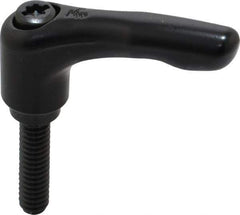 KIPP - 1/4-20, 0.55" Hub Diam, Zinc Die Cast (Steel Components) Threaded Stud Adjustable Clamping Lever - 0.98" Stud Length, 1.85" OAL, 1.22" High - Apex Tool & Supply