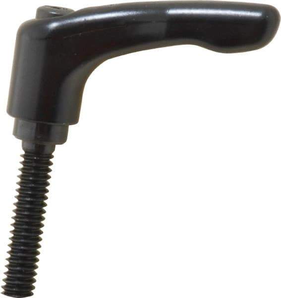 KIPP - 1/4-20, 0.55" Hub Diam, Zinc Die Cast (Steel Components) Threaded Stud Adjustable Clamping Lever - 1.18" Stud Length, 1.85" OAL, 1.22" High - Apex Tool & Supply
