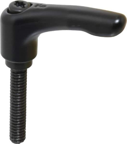 KIPP - 1/4-20, 0.55" Hub Diam, Zinc Die Cast (Steel Components) Threaded Stud Adjustable Clamping Lever - 1.38" Stud Length, 1.85" OAL, 1.22" High - Apex Tool & Supply