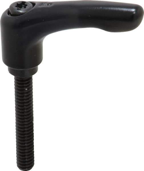 KIPP - 1/4-20, 0.55" Hub Diam, Zinc Die Cast (Steel Components) Threaded Stud Adjustable Clamping Lever - 1.57" Stud Length, 1.85" OAL, 1.22" High - Apex Tool & Supply